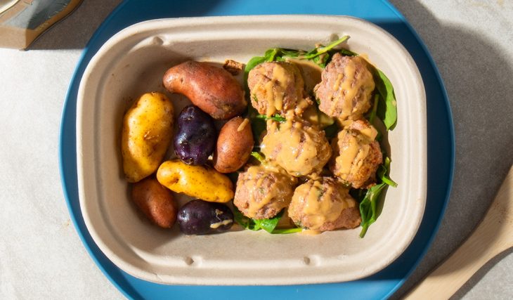 Tumeric Meatballs and Roasted Potatoes