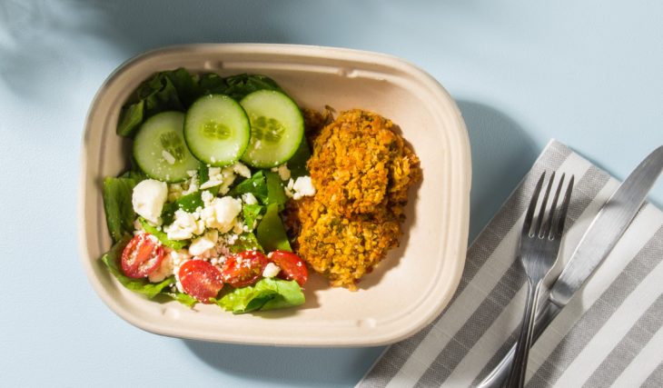 Greek Salad and Veggie Falafel
