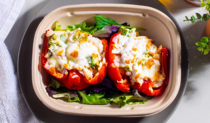 Keto Chicken Alfredo Stuffed Pepper