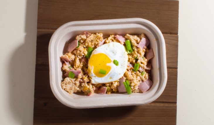 Ham Egg and Cheese and Oatmeal