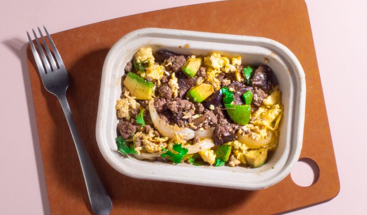 Ground Beef Eggs and Avocado Breakfast Bowl