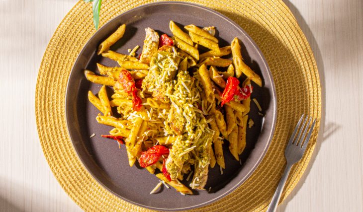 Pesto Penne Pasta with Grilled Chicken