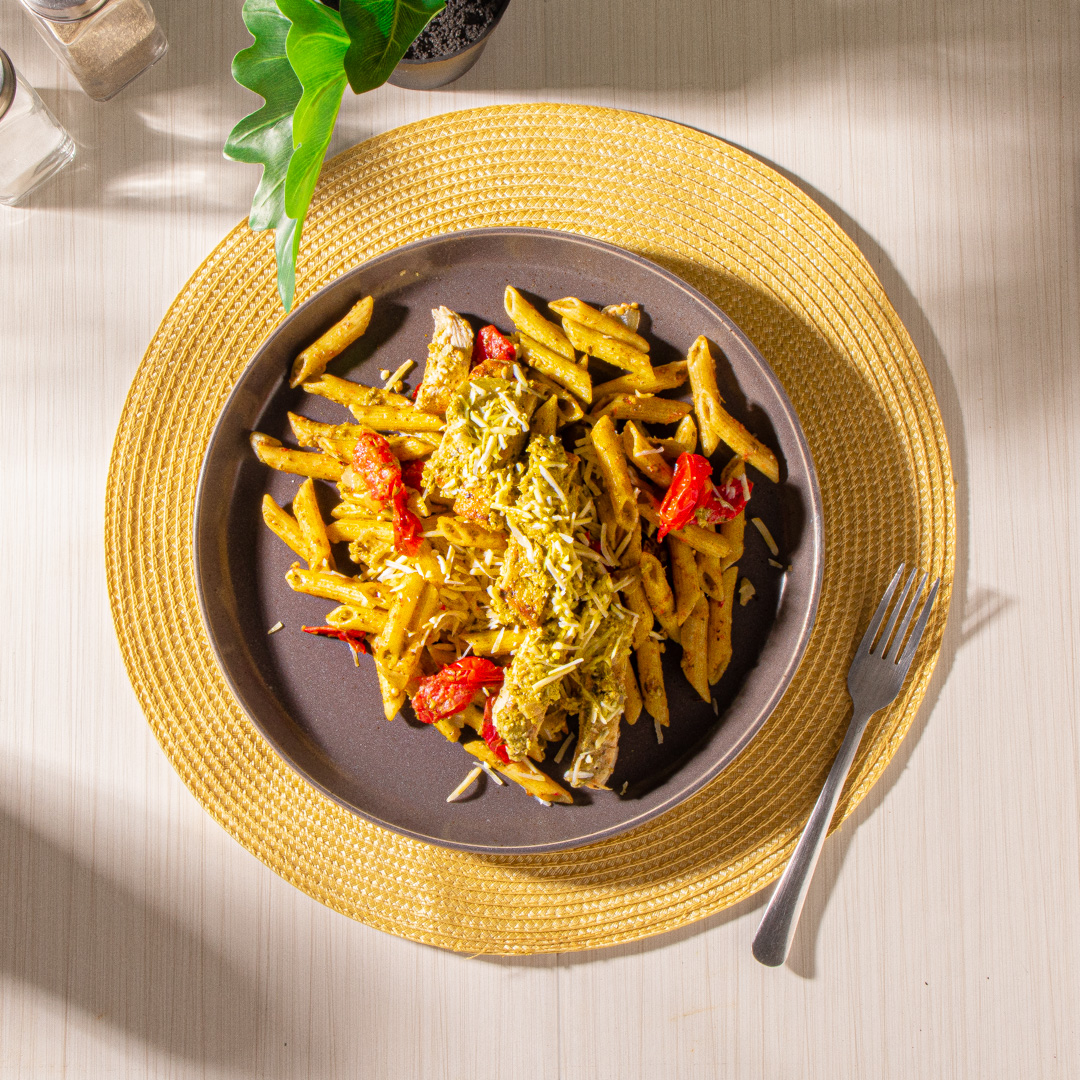 Pesto Penne Pasta with Grilled Chicken