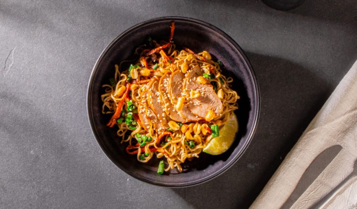Chinese Pork Tenderloin Noodle Bowl