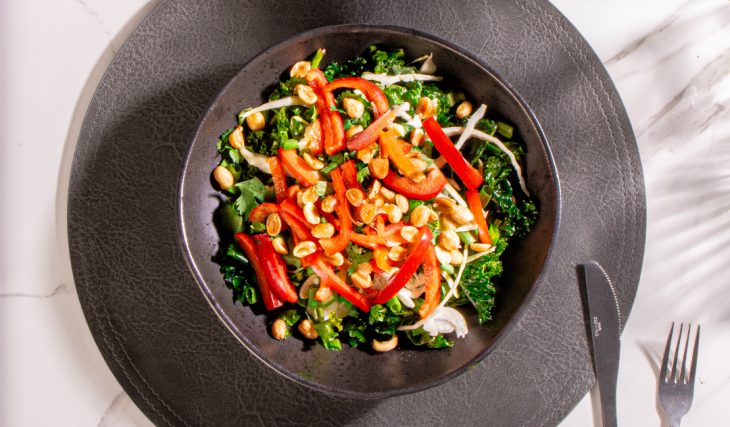 Roasted Peanut Kale Crunch Salad