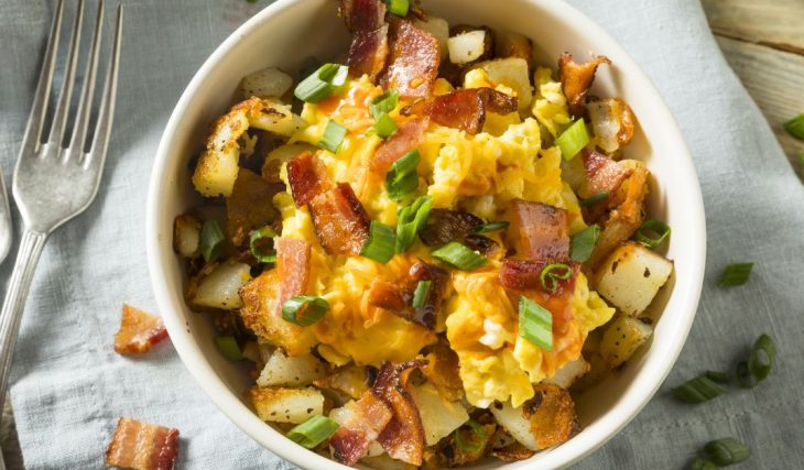 Smoky Cheddar Hash and Eggs