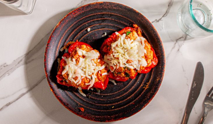 White Bean and Turkey Stuffed Pepper