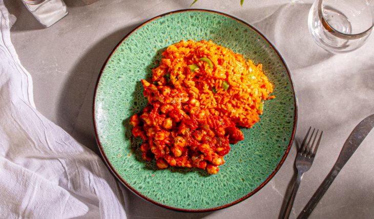 Sofrito Chickpeas with Arroz con Gandules