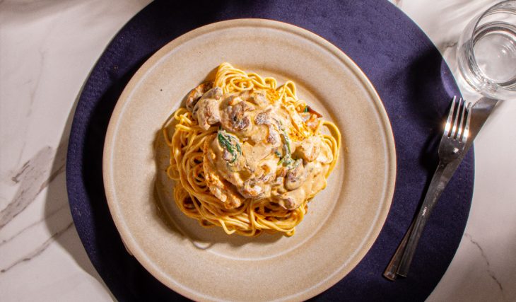 Creamy Caramelized Onion and Mushroom Pasta