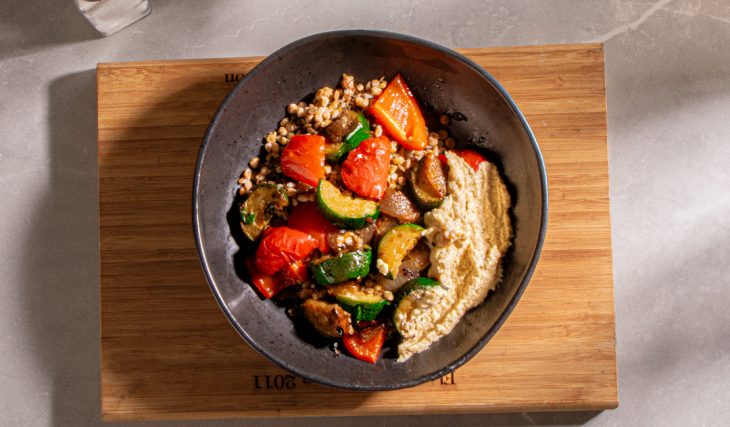 Mediterranean Lentil Bowl with Meatballs