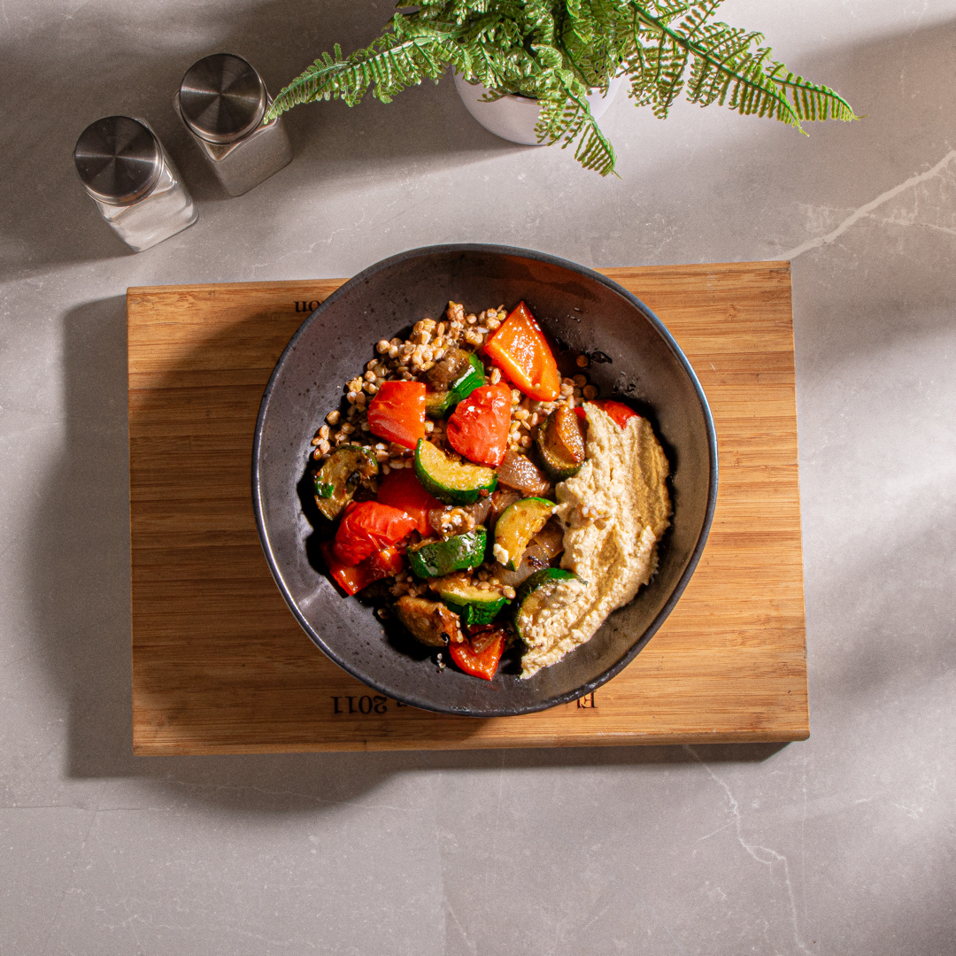 Mediterranean Lentil Bowl with Meatballs