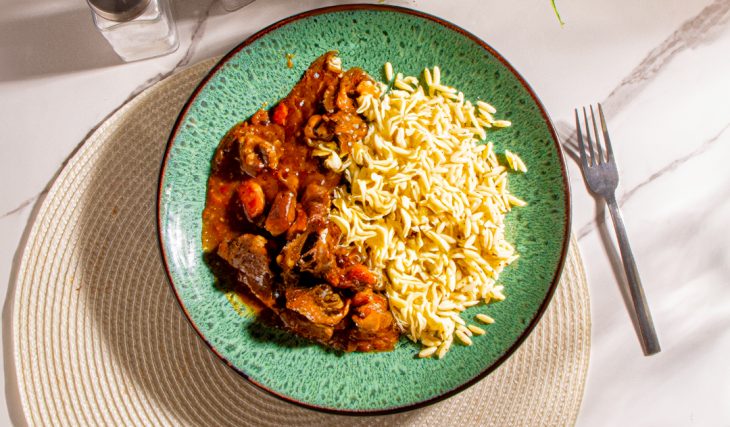 Slow Cooked Beef Stew with Orzo