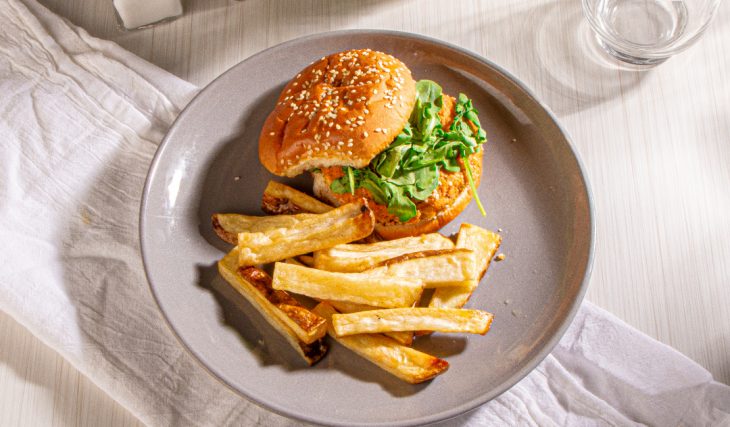 White Bean and Sweet Potato Veggie Burger