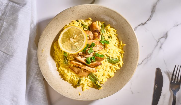 Lemon Pepper Chicken with Creamy Orzo