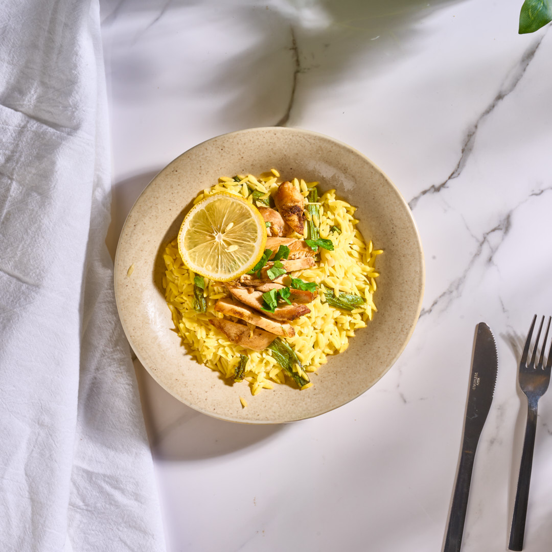 Lemon Pepper Chicken with Creamy Orzo